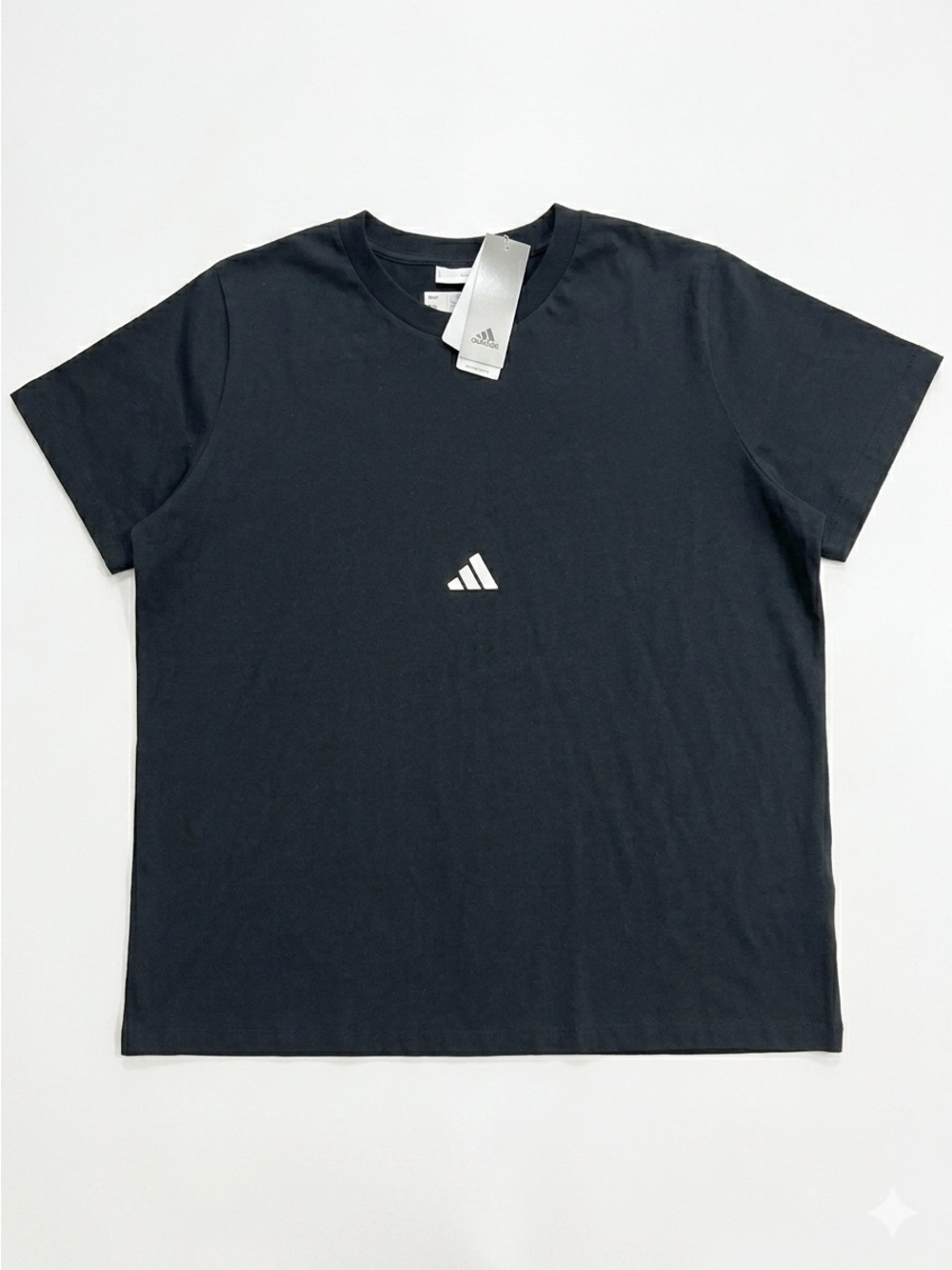 3X Plus Size adidas Black Cotton Tee Crew Neck New With Tags